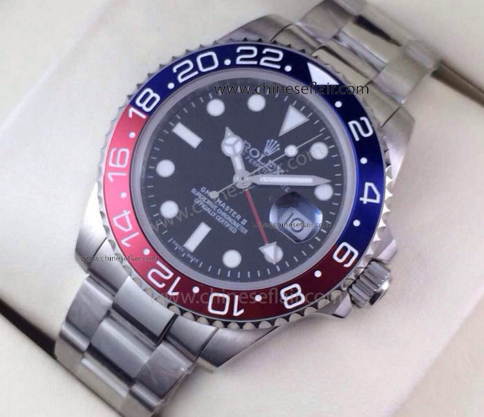 Swiss Clone ETA2836 Rolex GMT-Master II Watch Blue Red Ceramic